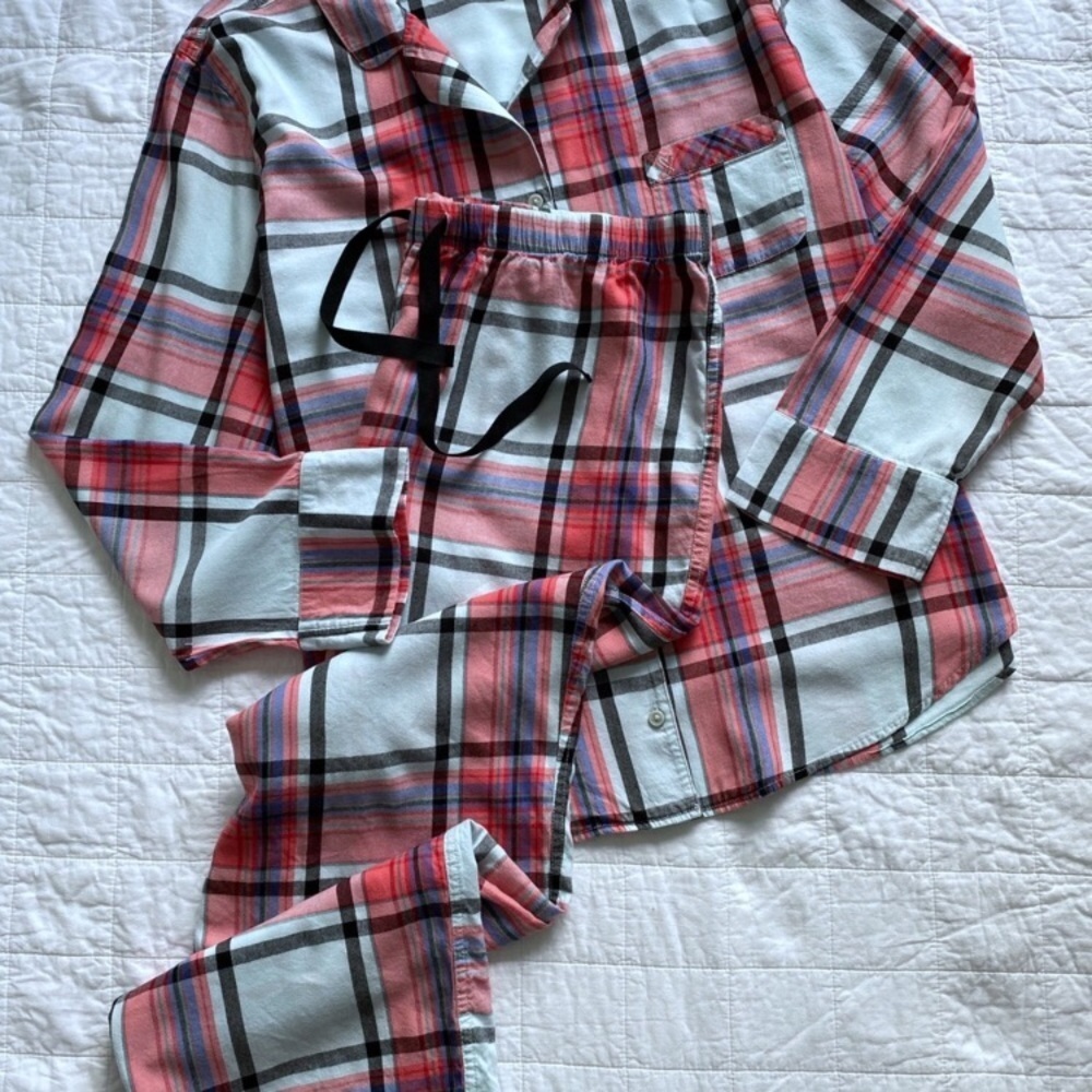 Victoria's Secret Flannel PJ Set Plaid Mint Tartan 9A. - Picture 8 of 8